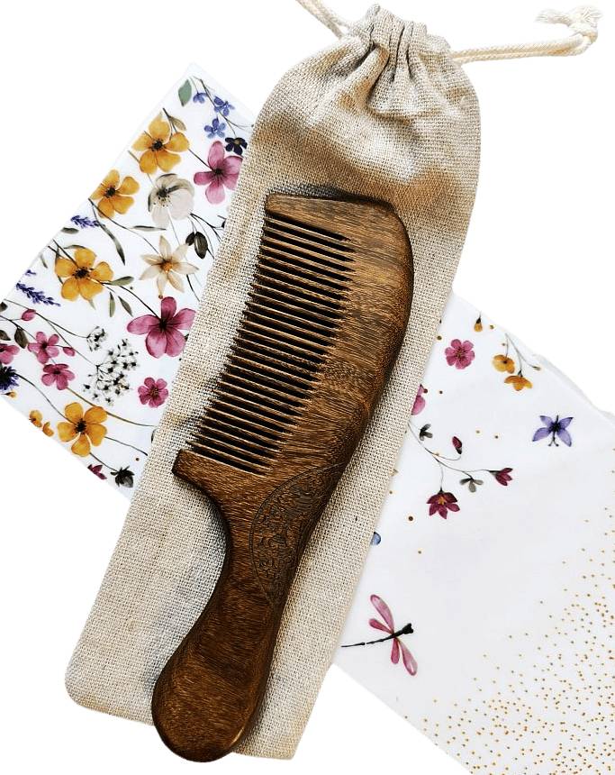 Dřevěný santalový hřeben na vlasy LARGO